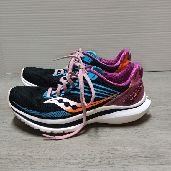 Saucony Kinvara 12 future Black Blue Orange Running Women's Form Fit Size 7 - Picture 1 of 8
